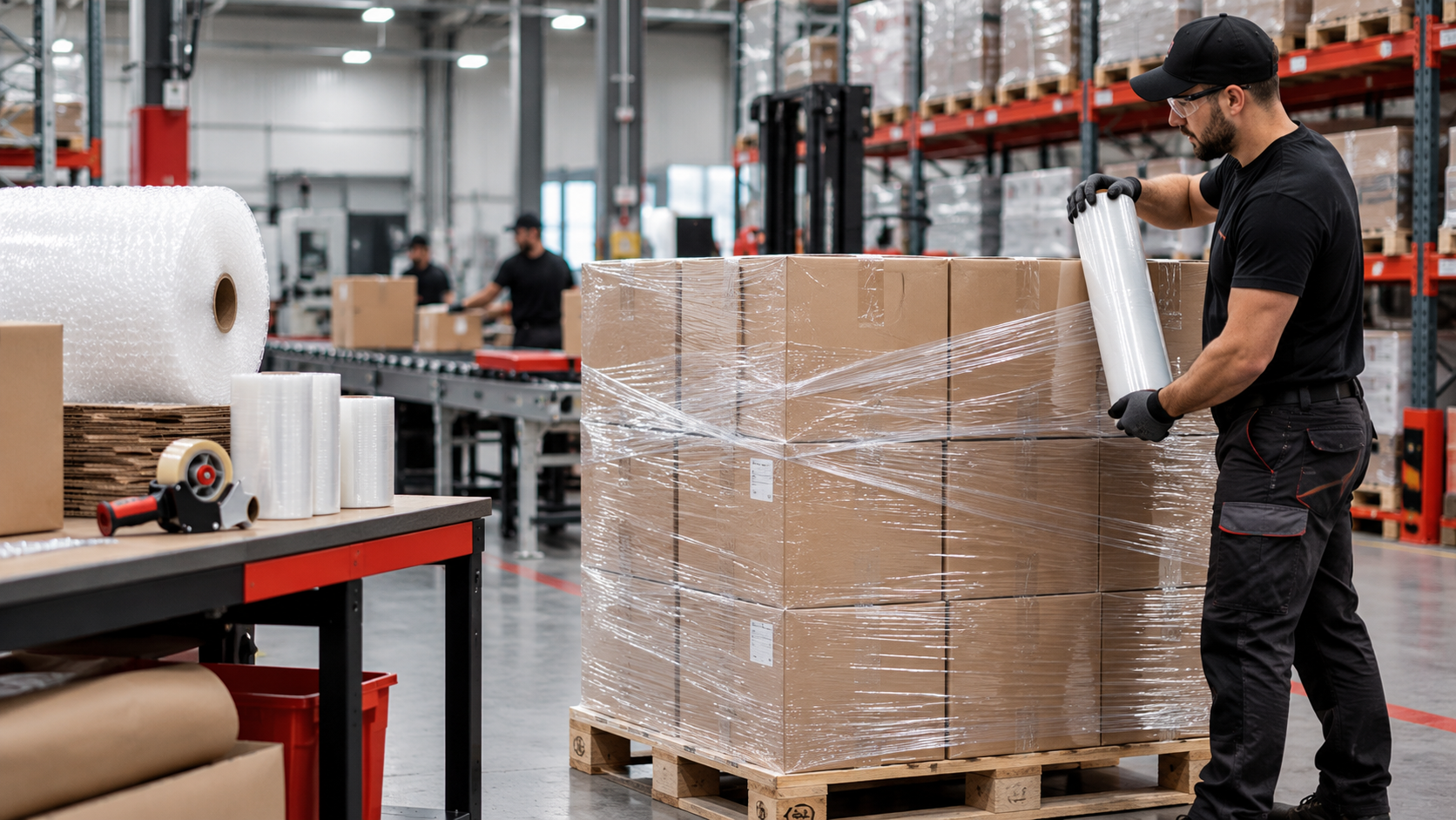 Stretch film used for pallet wrapping and industrial packaging