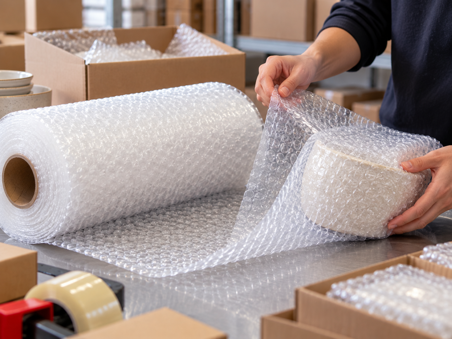 JSSC bubble wrap used to protect fragile products during packing and transportation