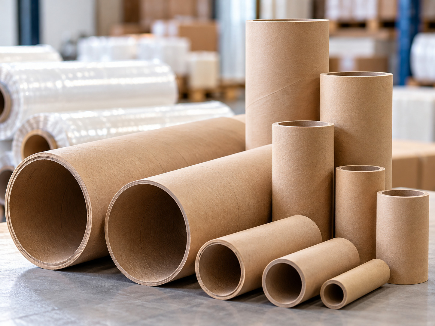 JSSC paper cores in various sizes for packaging and manufacturing applications
